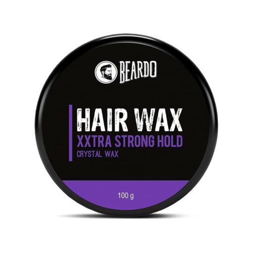 Beardo XXtra Stronghold Hair Wax, 100 gm | Crystal Hair Wax for Men | Glossy Finish | Hair Style, Shine | Extra Strong Hold Styling Hair Wax - 3.4Fl Oz