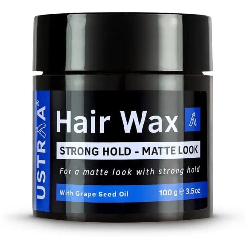 Ustraa Strong Hold Hair Wax - Matte Look - 3.5 Oz - Non-sticky wax, Matte finish, Easy-to-Wash, Strong Hold, High Hold without harmful chemicals or fixatives, No Petrolatum