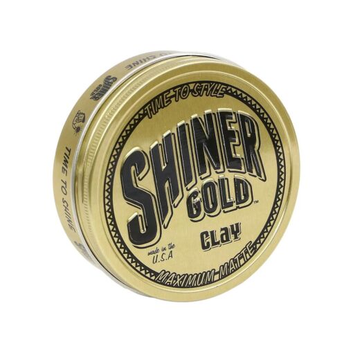 Shiner Gold Clay Pomade | Strong Hold | Matte Finish | Water-based | Coconut Scent, 3.5oz