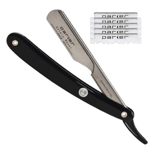 Parker PTB Professional Straight Edge Barber Razor with 5 Parker Platinum Blades