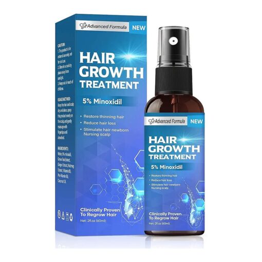 Hair Growth Serum- Stronger, Thicker and Longer Hair Regrowth, Hair Loss and Thinning Treatment with Ginger Extract, Suitable for Men and Women, 2 Month Supply