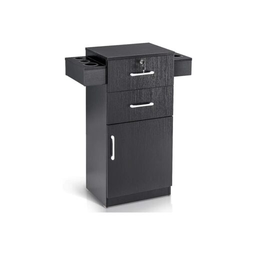 BarberPub 38" x18" x14" Locking Beauty Salon Storage Cabinet Salon Hair Dryer Barber Shop Stylist Equipment Drawer 2021 ( Black )