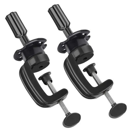 Teenitor Wig Mannequin Head Stand, 2 Pack Cosmetology Manikin Stand Mannequin Head Holder Clamp Black Wig Stand Holder