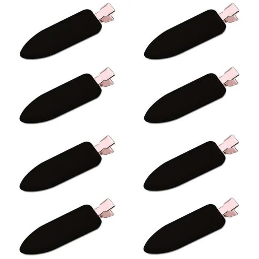 Large Creaseless Hair Clip, No Crease Clips No Bend Hair Clips Black Makeup Clip Hair Styling Accessories for Women Girls ( 8 Pack )