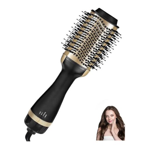 Hair Dryer Brush Blow Dryer Brush in One, 4 in 1 Hair Dryer and Styler Volumizer, Professional Salon Hot Air Brush for All Hair Types ( Gold )