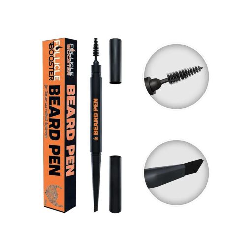 Beard Pen Filler for Men - Barber Styling Grooming Pencil - Waterproof Proof, Sweat Proof, Long Lasting Solution with Natural Finish - Cover Beard and Scalp Patches in Seconds - Black 1 Pack