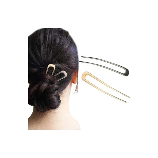 2 Pack U-Shaped Metal Hair Fork Hair Clips Stick Pin Hairpins Hair Comb for Updo Hair Fork Beauty Tools Hair Accessories for Girls Womens