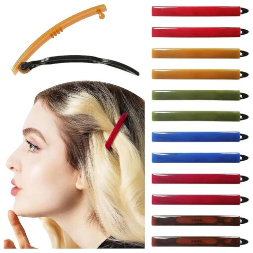 12pcs Hair Barrettes Set for Women and Girls, Hair Clips for Thick Thin Fine Hair, Non-metal Hair Accessories, Non-Slip Grip Handmade Snap Hairpin, BPA Free