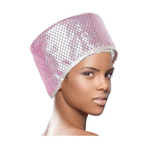 YVONNE Electric Thermal Heat Cap Deep Conditioning Hair Scalp Treatment Spa Hot Head Care for Home with 2 Mode Temperature Control ( Pink )