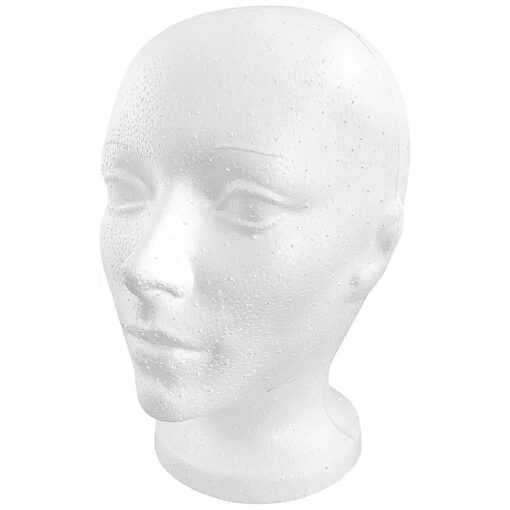 OLe Designs Female Foam Mannequin Head Wig Stand, Stable Round Base - Styrofoam Manikin Head For Makeup Practice -10"