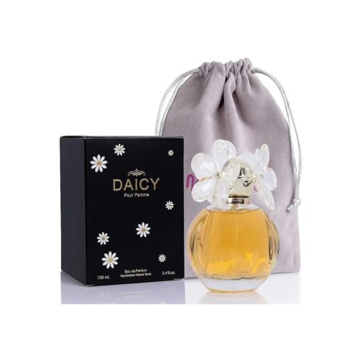 NovoGlow DAICY POUR FEMME, Eau de Parfum Spray for Women, Casual Daily Cologne Set with Deluxe Suede Pouch - Succulent Wild Berries, Daytime & Casual Use, for all Skin Types, 3.4 Fl Oz