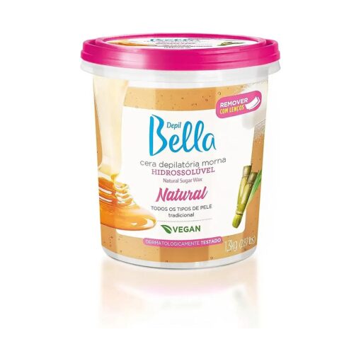 Depil Bella Brazilian Sugar Wax, Brazilian Wax, Body Wax for Personal & Professional Use, Easy to Apply, Organic, Natural, Vegan, Washable, All Skin Types - 2.87lbs