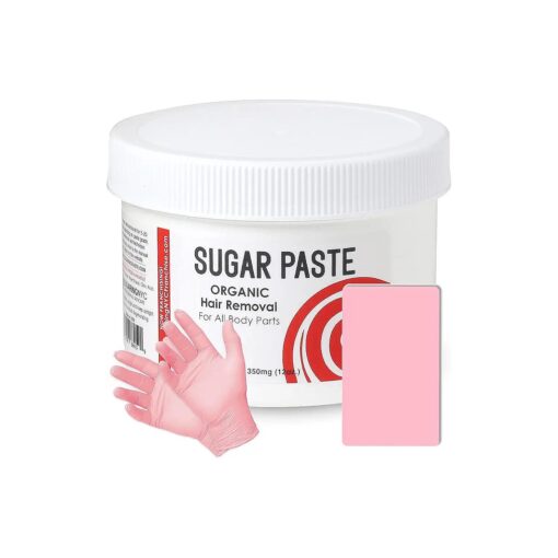 Sugar Paste Organic Waxing for Bikini Area and Brazilian + Applicator and Set of Gloves for Sugaring