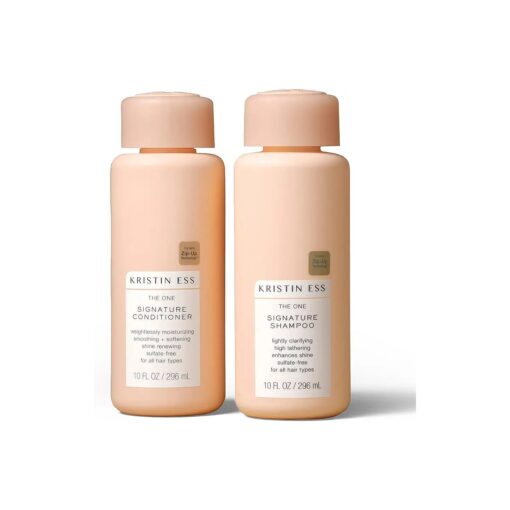 Kristin Ess Signature Salon Sulfate Free Shampoo and Conditioner Set for Moisture, Softness + Shine - Avocado Oil - Anti Frizz + Clarifying - Hydrates + Repairs - Vegan, Paraben Free + Color Safe