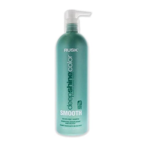 RUSK Deepshine Color Smooth Sulfate-Free Shampoo, Smoothes, Nourishes Hair, Long-Lasting Frizz Control, Nourishing Marine Botanicals, UV-Absorbing Technology to Protect Color