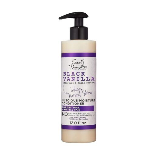 Carol 's Daughter Black Vanilla Moisture Sulfate Free Conditioner for Curly, Wavy or Natural Hair, Moisturizing Hair Care for Dry, Damaged Hair, 12 Fl Oz