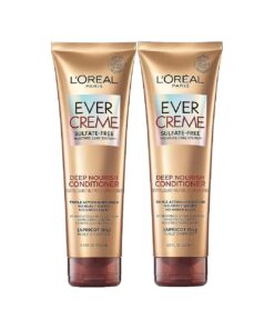 L'Oreal Paris EverCreme Sulfate Free Conditioner for Dry Hair, Triple Action Hydration for Dry, Brittle or Color Treated Hair, with Apricot Oil, 8.5 Fl ; Oz ( Pack of 2 ) ( Packaging May Vary )