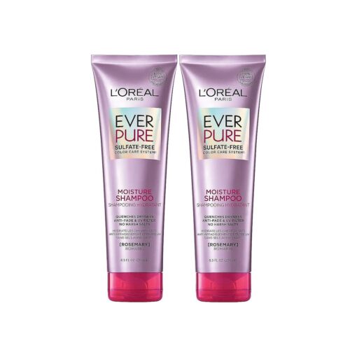 L'Oreal Paris EverPure Moisture Sulfate Free Shampoo for Color-Treated Hair, 8.5 Ounce ( Set of 2 )