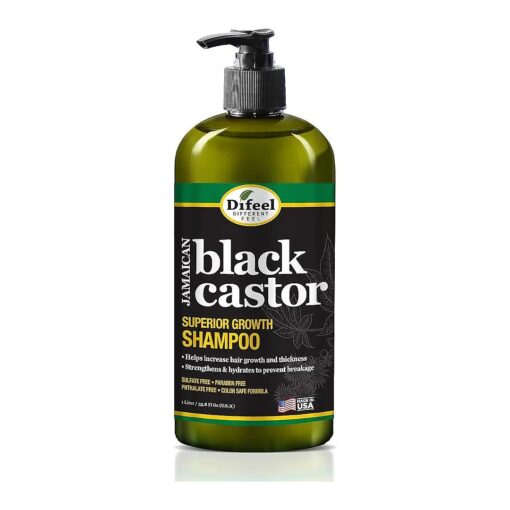 Difeel Superior Growth Jamaican Black Castor Shampoo 33.8 oz, - Sulfate Free Shampoo made with Natural Ingredients