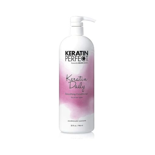 Keratin Perfect - Daily Smoothing Conditioner - Hydrates, Nourishes, Detangler for Shine, Soft, Dry, Breakage, Damage & Frizzy Hair - Frizz Control and Heat Protectant - Sulfate-Free - 32 oz