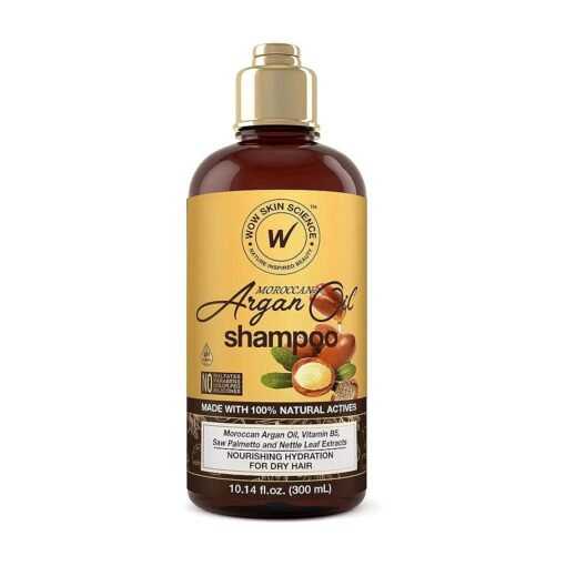 WOW Skin Science Moroccan Argan Oil Shampoo - Sulfate Free Shampoo for Dry Hair Shampoo - Moroccan Oil Shampoo for Women & Men Hair Shampoo - Moisturizing Shampoo for Dry Damaged Hair