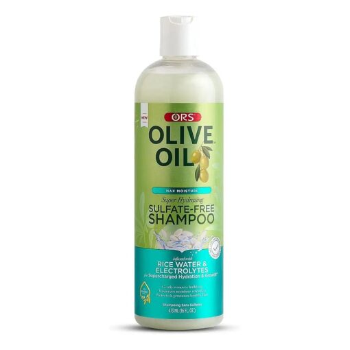 ORS Olive Oil Max Moisture Super Hydrating Sulfate-Free Shampoo, Infused with Rice water and Electrolytes for Supercharged Hydration & Growth ( 16.0 oz )