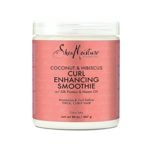 SheaMoisture Curl Enhancing Smoothie Hair Cream for Thick, Curly Hair Coconut and Hibiscus Sulfate Free and Paraben Free Curl Cream 20 oz