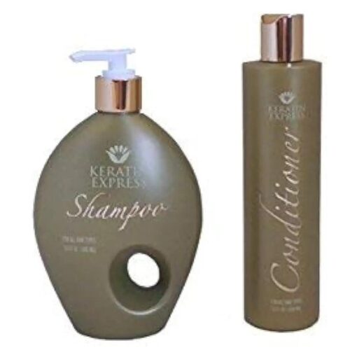 Keratin Express Shampoo & Conditioner Set ( 2 x 10 fl oz ) Sulfate Free Gentle on Color Treated for fine to normal hair