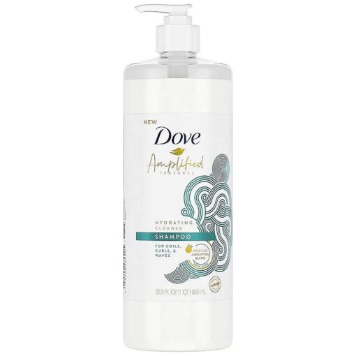 Dove Amplified Textures Sulfate-Free Moisturizing Shampoo for Coils, Curls, and Waves Hydrating Cleanse with Moisture Amplifying Hair Care Blend, 32.3 Fl Oz