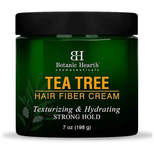 Botanic Hearth Tea Tree Hair Cream - Hair Fibers for Thinning, Styling, Texturizing & Hydrating Hair - Strong Hold & Sulfate Free - for Men and Women - All Hair Types - Made in USA - 7 oz