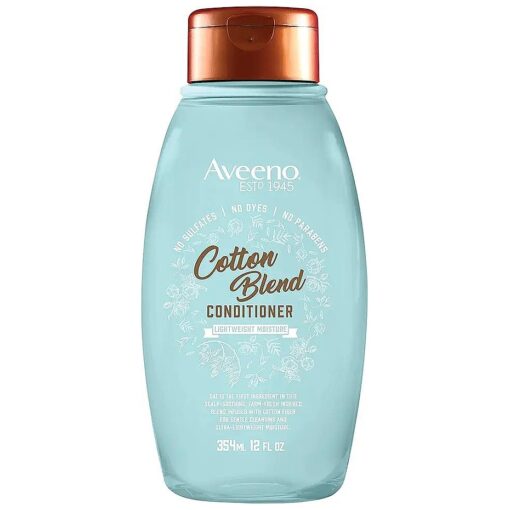 Aveeno Cotton Blend SulfateFree Conditioner with for Light Moisture Soothed Scalp Gentle Cleansing Conditioner with Nourishing Oat Paraben DyeFree fl., 12 Fl Oz