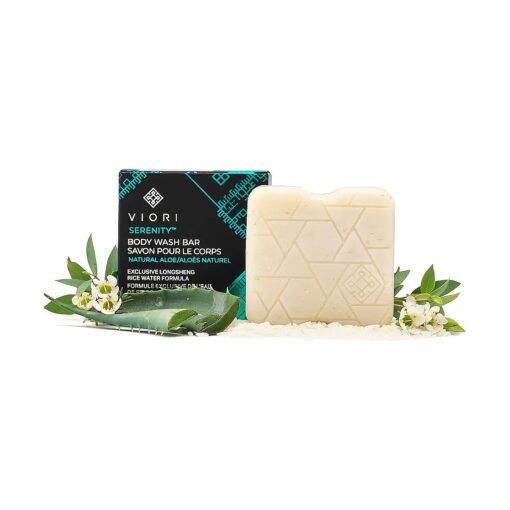 Serenity Body Wash Bar -120 Gram Natural Aloe Scent - Body Soap Bar with Handcrafted with Longsheng Rice Water & Natural Ingredients - Sulfate-free, Paraben-free, 100 % Vegan, Zero-Waste