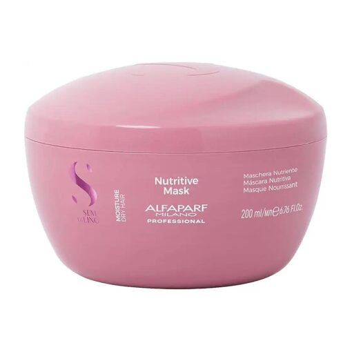 Alfaparf Milano Semi Di Lino Moisture Nutritive Mask for Dry Hair - Safe on Color Treated Hair - Sulfate, Paraben and Paraffin Free - Professional Salon Quality