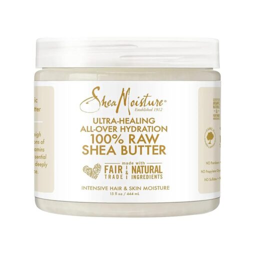 SheaMoisture Body Lotion for Dry Skin 100 % Raw Shea Butter Intensive Hair and Skin Moisture Sulfate-Free Skin Care 15 oz ( Packaging May Vary )