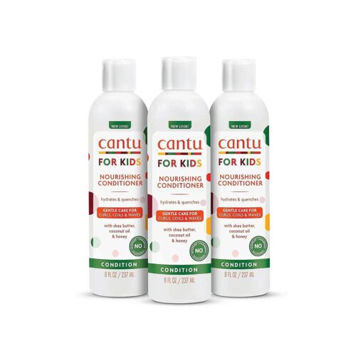 Cantu Care for Kids Nourishing Sulfate-Free Conditioner with Shea Butter, 8 fl oz ( Pack of 3 ) ( Packaging May Vary )