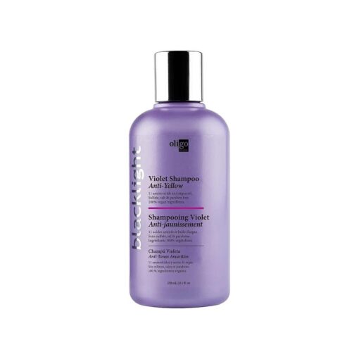 OLIGO PROFESSIONNEL - Blacklight Violet Shampoo - Sulfate-Free Purple Shampoo - Eliminates Yellow Tones - Refreshes Faded Highlights - Argan oil - 11 Amino Acids and Moisturizing Formula - 8.5oz