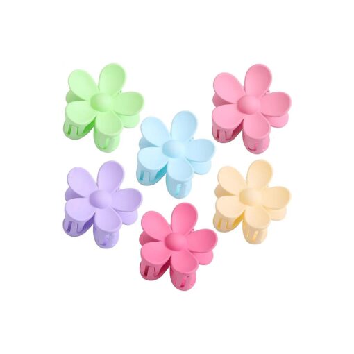 6PCS Flower Hair Clips, Matte Claw Clips for Women Girls, Flower Clips for Thick Thin Hair, Strong Hold Cute Claw Clips for Valentine 's Day Gifts