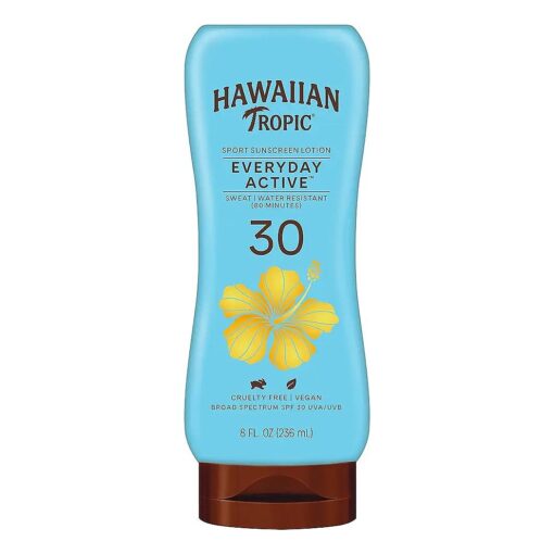 Everyday Active Lotion Sunscreen SPF 30, 8oz | Hawaiian Tropic Sunscreen SPF 30, Sunblock, Broad Spectrum Sunscreen, Oxybenzone Free Sunscreen, Water Resistant Sunscreen, 8oz