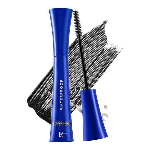 IT Cosmetics Superhero Volumizing Waterproof Mascara - 24HR Wear - Resists Sweat & Humidity - Lash-loving Biotin, Peptides & Pro-Vitamin B5 - Super Black, 0.3 fl oz