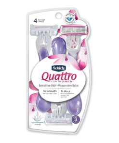 Schick Quattro for Women Disposable Sensitive Skin, 3 Count ( Pack of 1 )