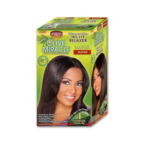 African Pride Olive Miracle Deep Conditioning No-lye Relaxer Kit, Super, 1count