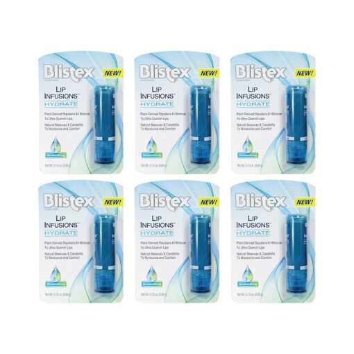 Blistex Lip Infusions Hydrate Lip Moisturizer 0.13 Ounce ( 6 Pack )