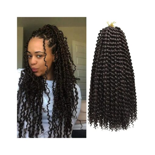 18inch 7Pack Passion Twist Crochet Hair # 4 color for water wave hair Extensions long bohemian Braiding Hair butterfly locs crochet hair Dark brown ( 22Strands/Pack ) ( # 4 )