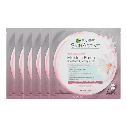 Garnier SkinActive Moisture Bomb The Super Hydrating Sheet Mask - Soothing, The Super Soothing Hydrating, 6.0 Count