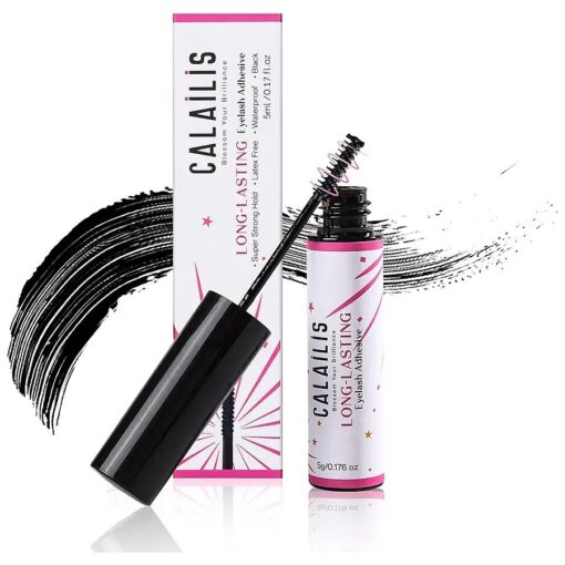 CALAILIS Lash Glue, Cluster Lash Glue for DIY Lash Extensions Super Strong Hold 48 Hours Long Lasting Lash Extension Glue for Lash Cluster Waterproof Non-Irritating Fast Drying Lash Glue