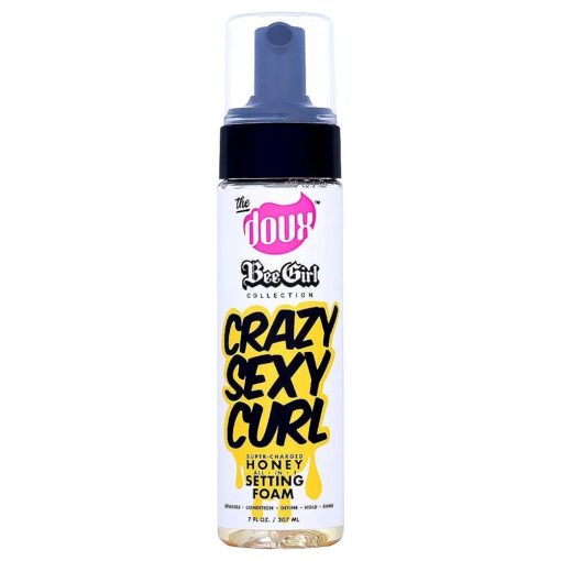 The Doux CRAZYSEXYCURL Honey Setting Foam - Curly Hair Mousse - All-in-One Styler for All Hair Types - 7 oz