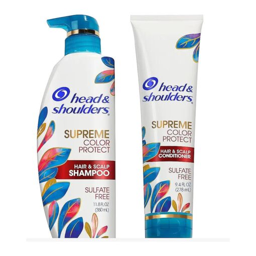 Head & Shoulders Dandruff Shampoo and Conditioner, Supreme Color Protect with Argan Oil and Manuka Honey, 11.8 Oz, 9.4 Oz