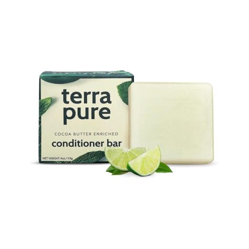 Terra Pure Conditioner Bar | Cocoa Butter Enriched by 1-Shoppe | Plastic Free, Soap Free, Vegan, Plant Based, Sustainable, Eco-Friendly, & Zero Waste