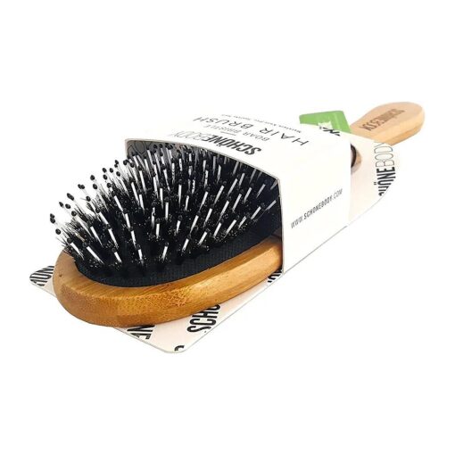 Hair Brush, Boar Bristle Hair Brush - Natural Wooden Bamboo Helps Maintain and Control Frizzy, Unmanageable Hair, While the Pins Hair Detanlger and Massage Scalp For Healthy Hair ( Eco-Friendly Paddle )