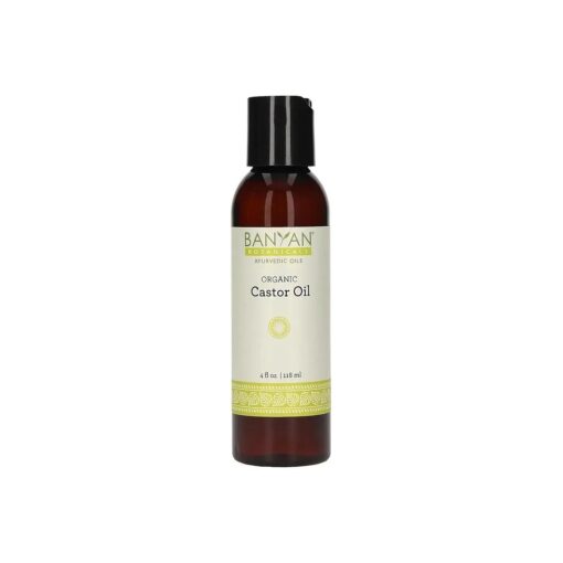 Banyan Botanicals Castor Oil - Hexane-Free Organic Castor Oil - Moisturizing & Nourishing Ayurvedic Oil for Eyebrows, Eyelashes, Hair, Skin, Cuticles & More - 4oz, - Non GMO Sustainably Sourced Vegan